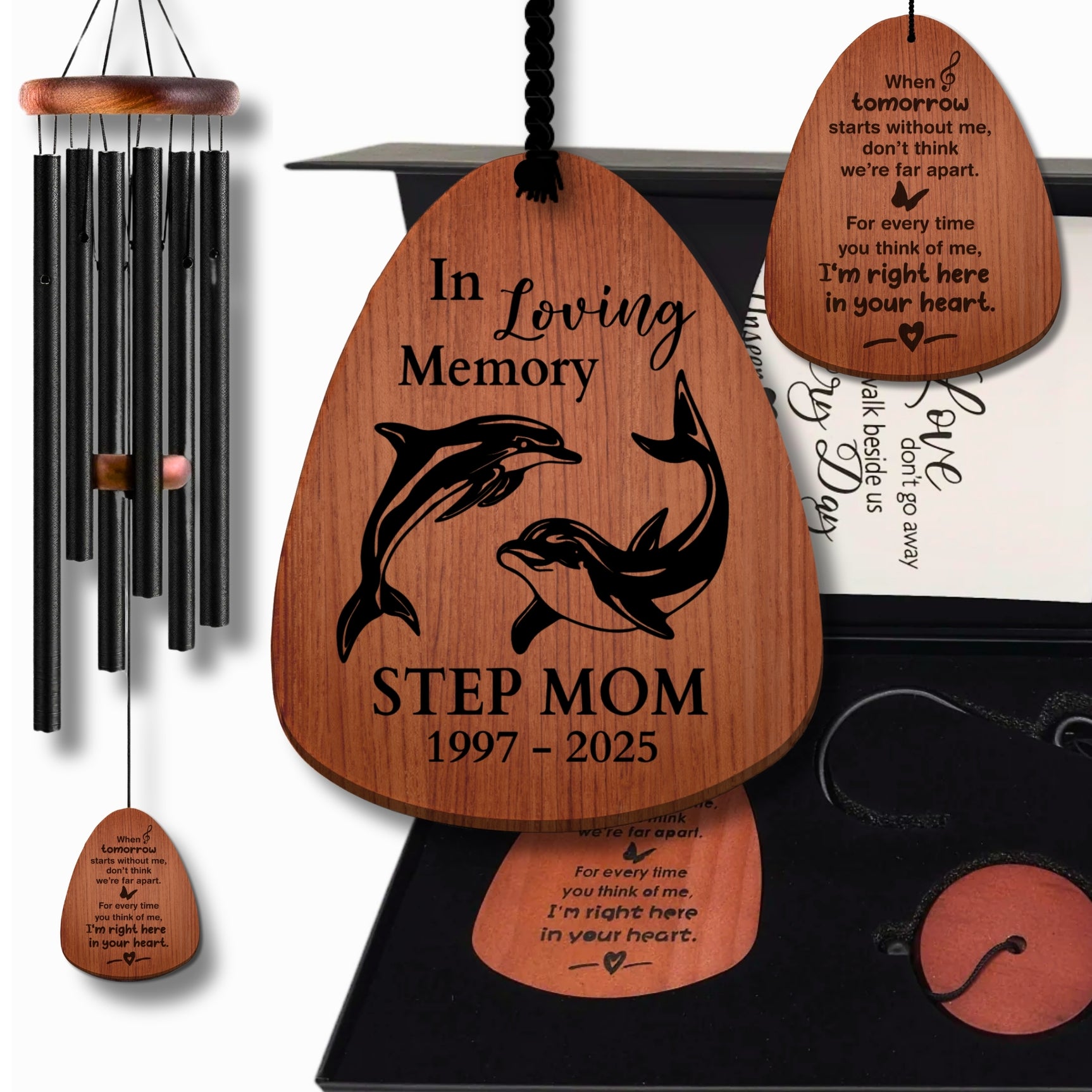 Dolphin Sympathy Wind Chimes Funeral Gift