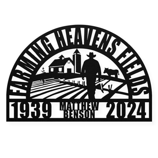 Farming Heavens Fields Personalized Farmer Memorial