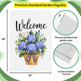 Hydrangea Welcome Garden Flag – 12x18 Inch, Double-Sided Outdoor Yard Decor for Spring & Summer