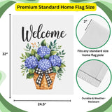 Hydrangea Welcome Garden Flag – 12x18 Inch, Double-Sided Outdoor Yard Decor for Spring & Summer