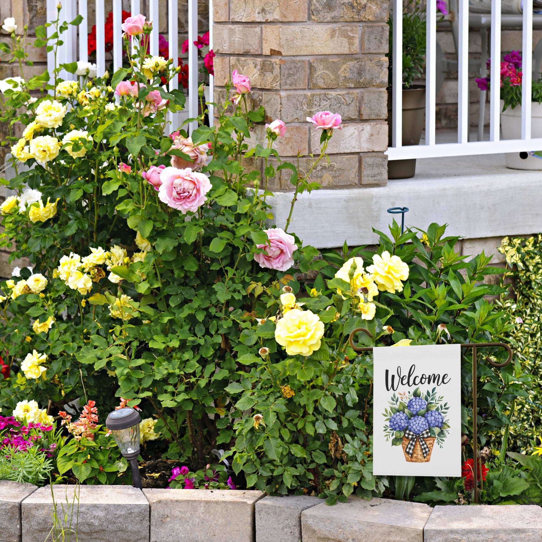 Hydrangea Welcome Garden Flag – 12x18 Inch, Double-Sided Outdoor Yard Decor for Spring & Summer