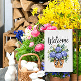 Hydrangea Welcome Garden Flag – 12x18 Inch, Double-Sided Outdoor Yard Decor for Spring & Summer