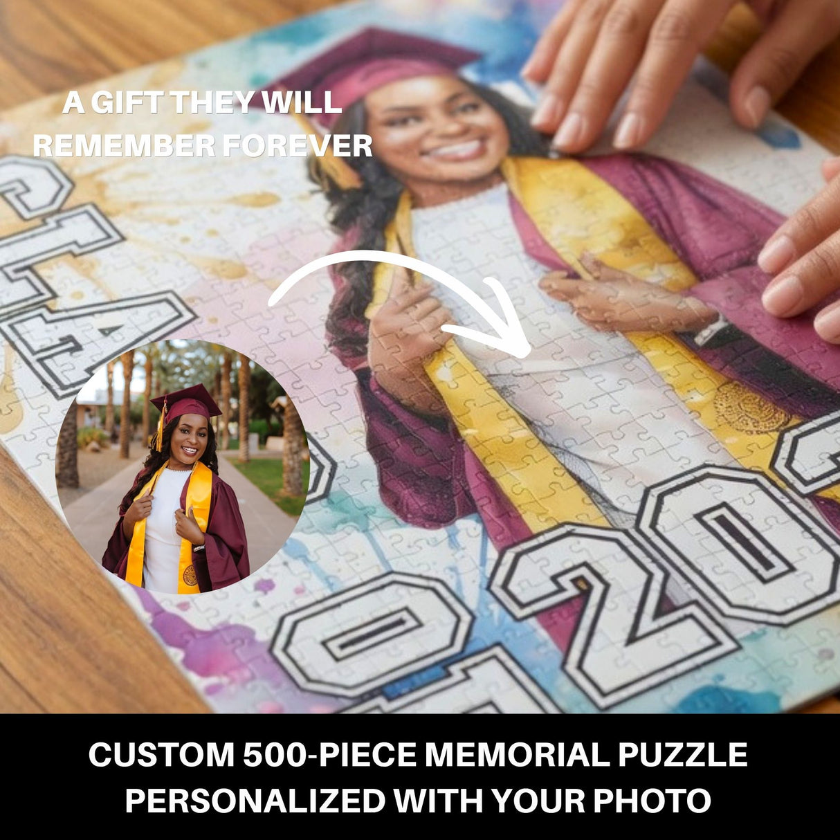 Personalized Class of 2026 Puzzle 500 Pieces - Custom Photo Graduation Gift