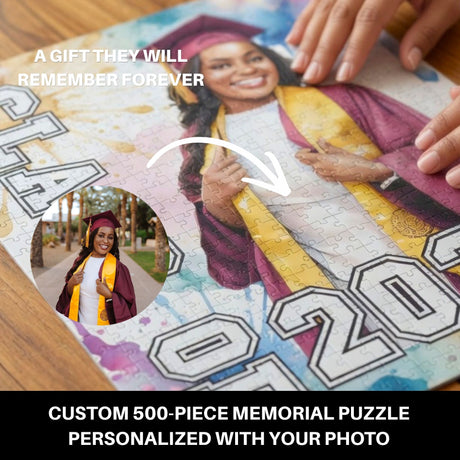 Personalized Class of 2026 Puzzle 500 Pieces - Custom Photo Graduation Gift