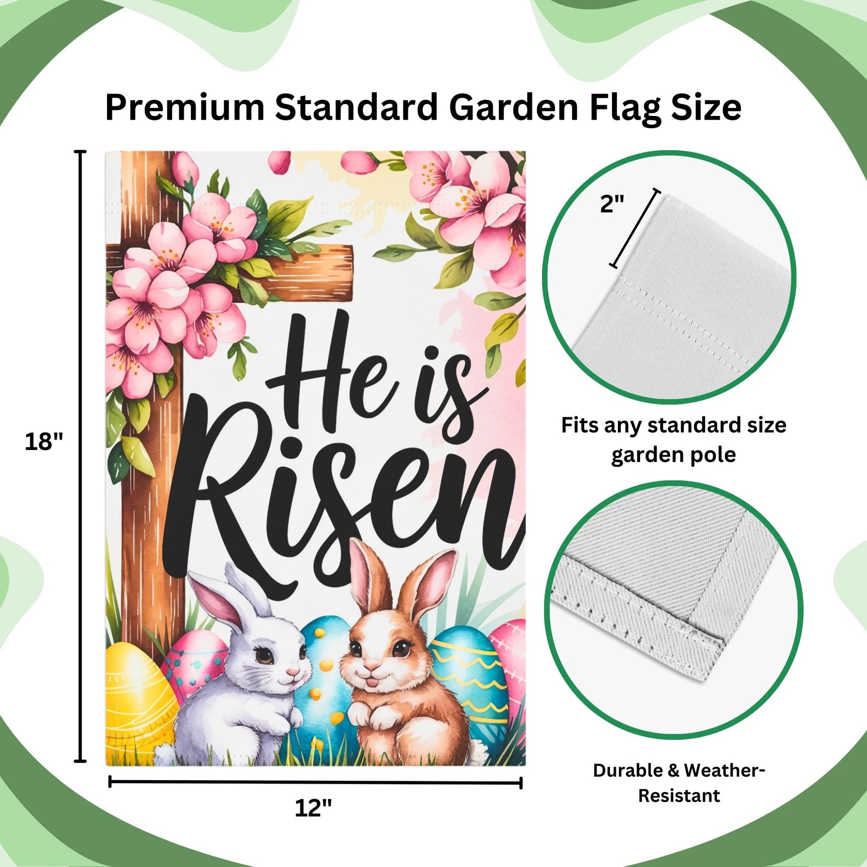 he is risen easter garden flag (1)