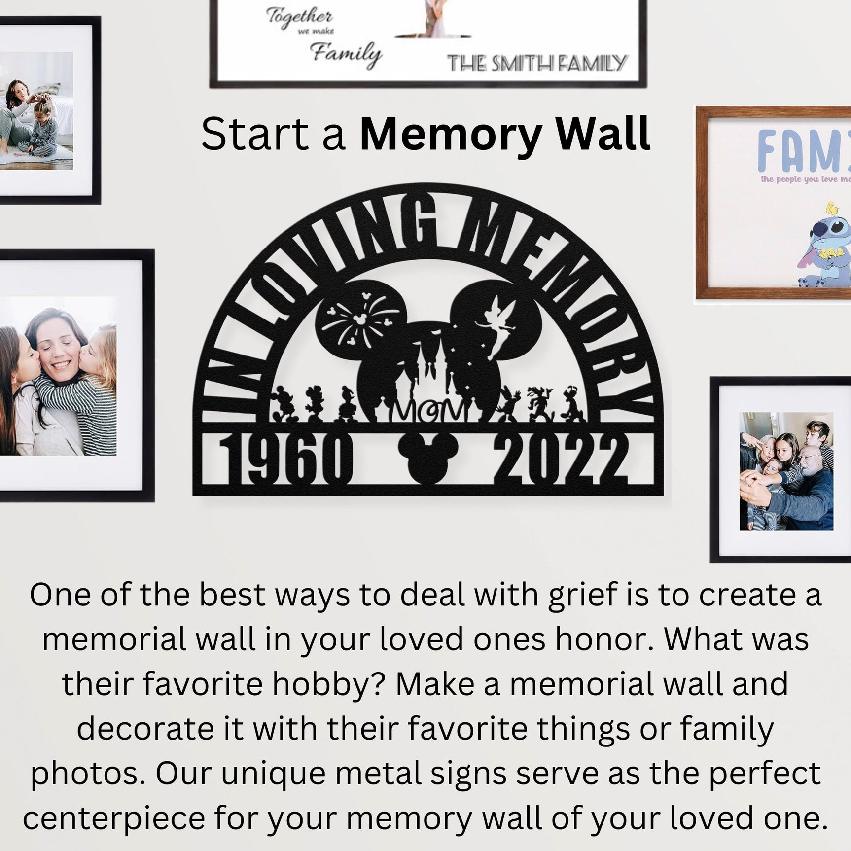 Disney Memorial Wall Plaque Sign for Loss of Loved One