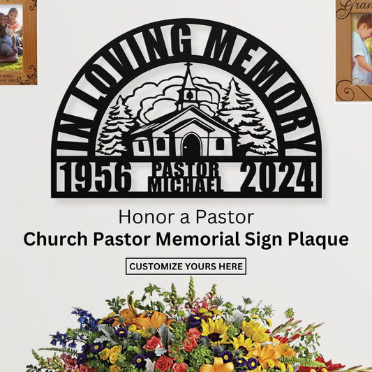 Personalized Church Pastor Memorial Decorative Sign Gift: Perfect Sympathy Gift for The Loss of Your Beloved Pastor
