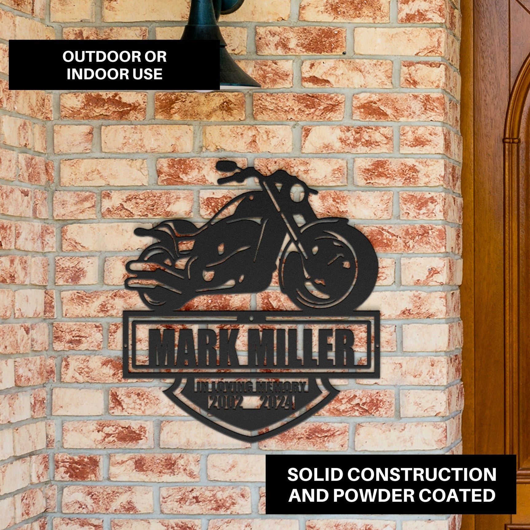 Personalize Your Heartfelt Motorcycle Memorial: A Sympathy Gift for Loss of a Beloved Biker