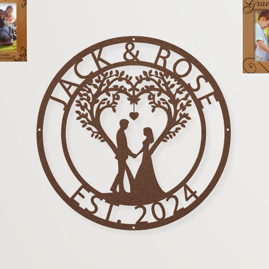 Personalized Wedding Gifts for Couples - 2024 Last Name Sign