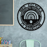 Teacher Sign for Outside Classroom Door Sign School Custom Last Name Sign Gift for Best Teacher