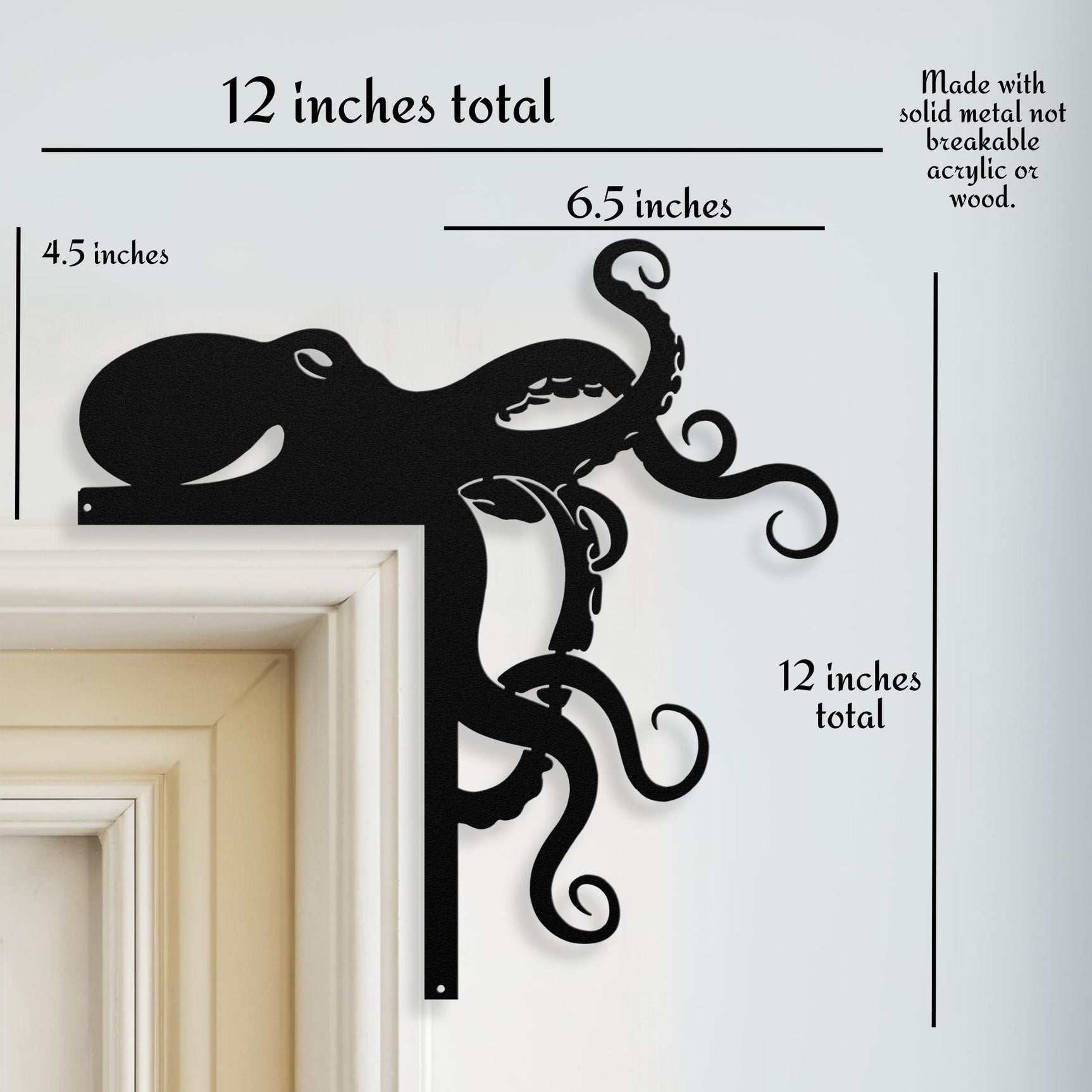 Octopus Door Frame Topper Metal Beach house Decor