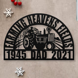 Christmas Farmhouse Wall Decor Remembrance Gifts for Friends and Family, Farming Heavens Fields Holiday Sympathy Gift Loss of Husband