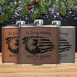 Eagle American Flag Memorial Hip Flask Personalized Christmas Gift for Men