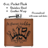 Carpenter Memorial Gift Hip Flask Custom Christmas Stocking Stuff Gift for Men