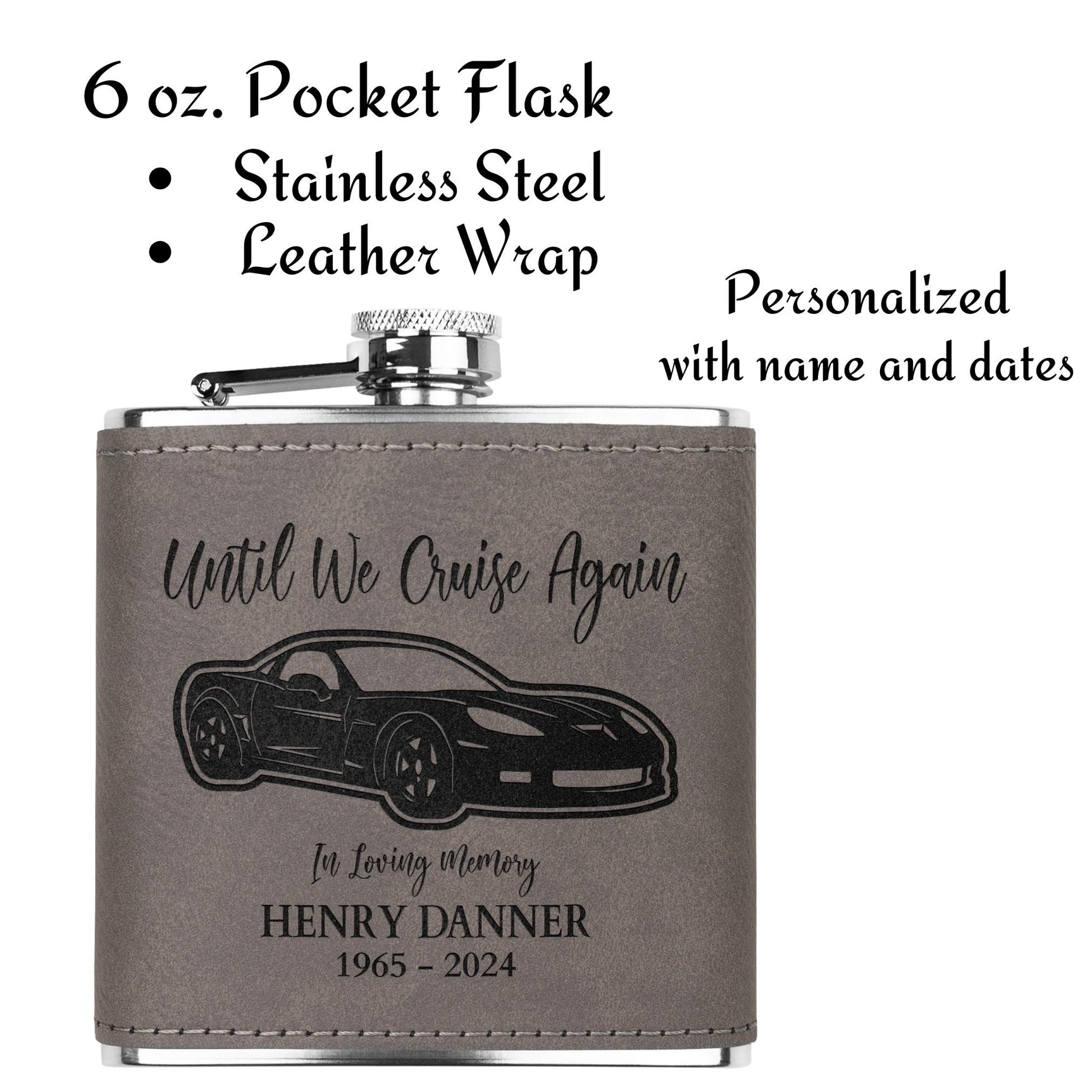 ZR1 Corvette Memorial Gift Car Hip Flask Custom Chevy Corvette Christmas Stocking Stuffer Gift for Men