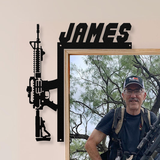 AR-15 Door Corner Frame Sign for Gun Enthusiast Men