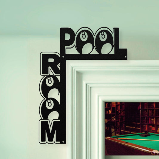 Pool Room Entryway Door Frame Topper Metal Billiards Decor