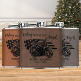 American Flag Motorcycle Memorial Hip Flask Gift for Men