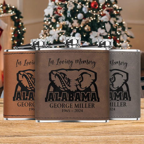 Alabama Football Memorial Hip Flask Personalized Christmas Gift for Men