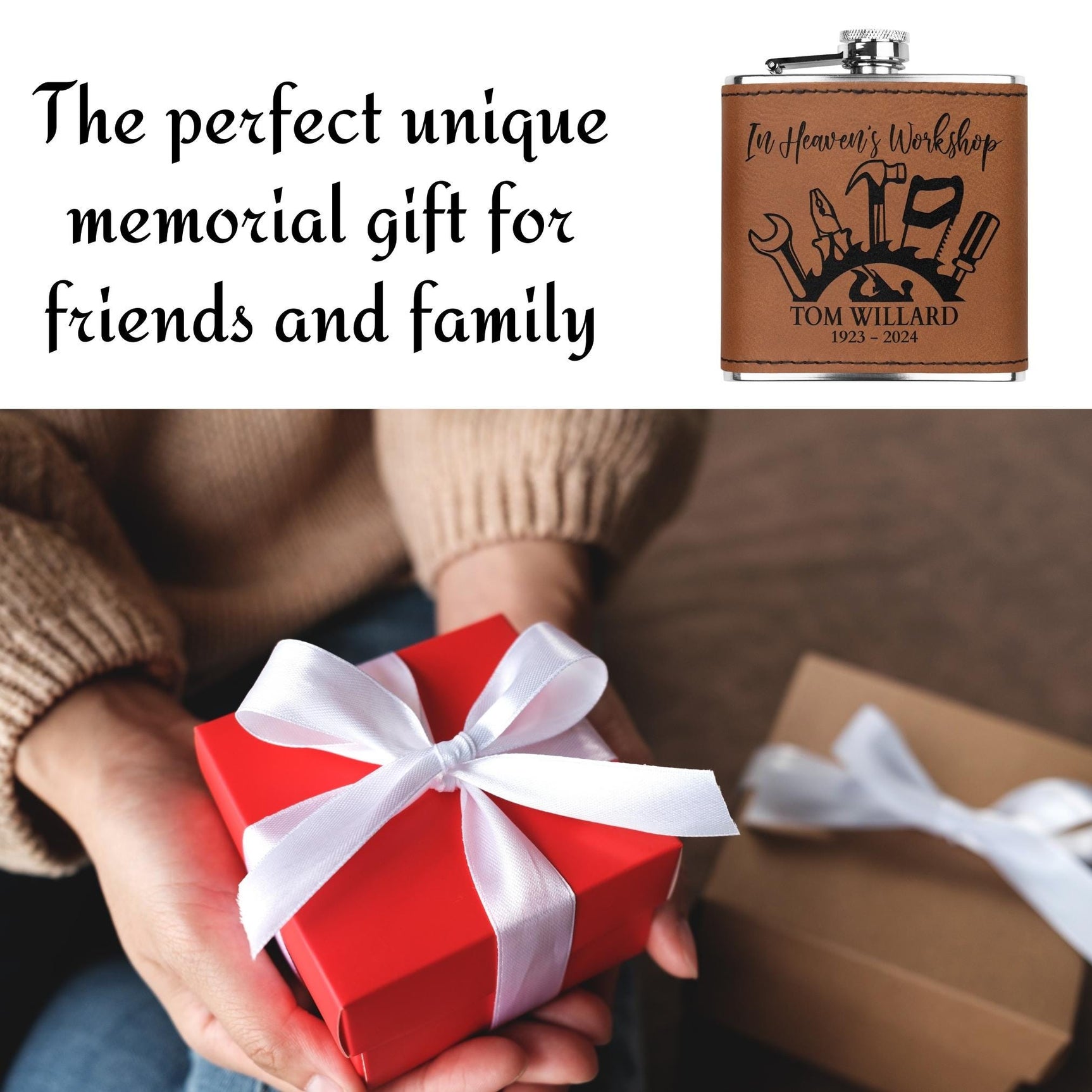 Carpenter Memorial Gift Hip Flask Custom Christmas Stocking Stuff Gift for Men