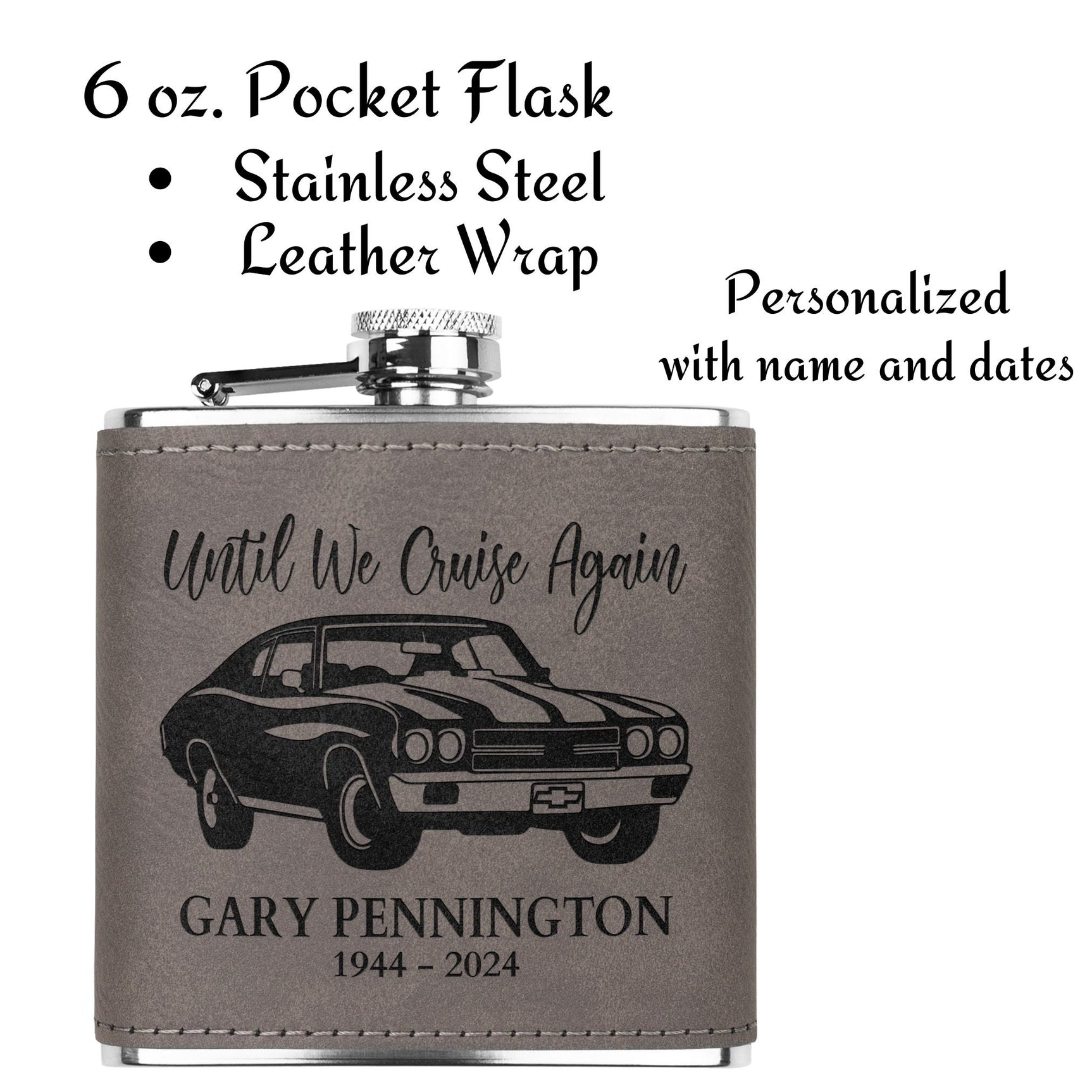 Classic Chevy Chevelle Car Memorial Gift Hip Flask Custom Men's Christmas Gift