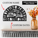 Fisherman Memorial Gift | Personalized Crappie Fish American Flag Dad Remembrance | RIP Memorial Sympathy Gift for Men | Fishing In Heaven