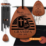 Wind Chime Army Celebration of Life Military Veteran Gift | Personalized Soldier Remembrance