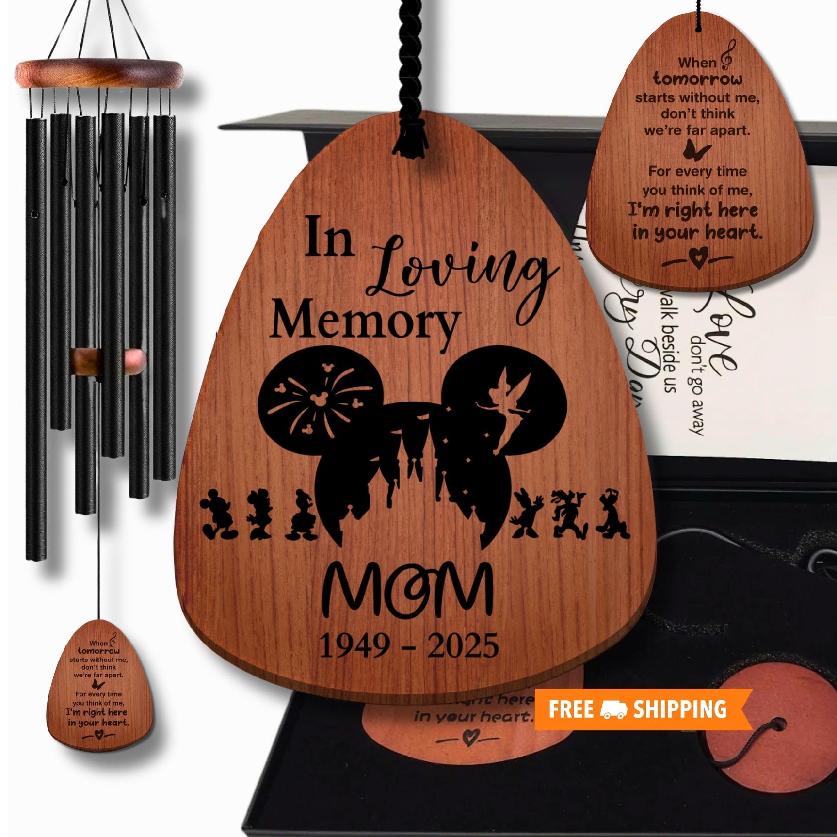 Disney Sympathy Chimes | Loss of Mother Memorial Windchimes Gift Box Remembrance