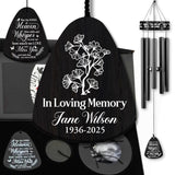 Personalized Ginkgo Memorial Wind Chime – Buddhist Sympathy Gift for Loss, In Loving Memory Tribute, Custom Memorial Gift for Bereavement