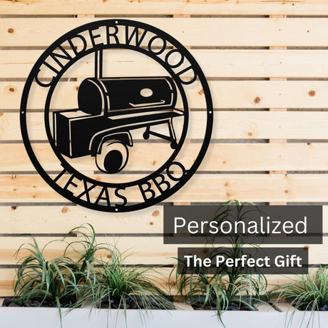 Personalized Metal Barbecue Wall Sign for Backyard | Custom Pitmaster Men&#39;s Grilling Gift