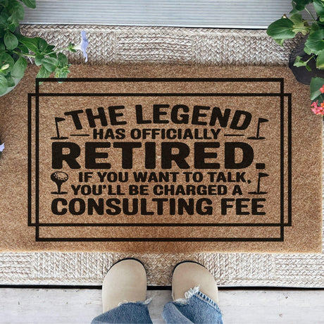 Officially Retired Gift for a Golfer Doormat Retiring Early 2025 Home Decor Gift for Men