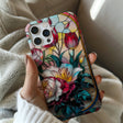 Iphone Case Iphone 16 Floral Stained Glass Design Tough Case Red Flowers 3d Protective Iphone Case 8 X 10 11 12 Pro Max 13 14 15