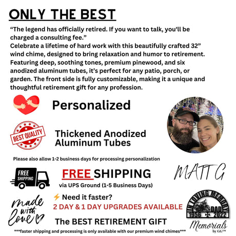 Truck Driver Retirement Gift Personalized Wind Chimes Father in Law Road Truck Driver Retirement Gift Retirement Mens 2025 Coworker Retiring