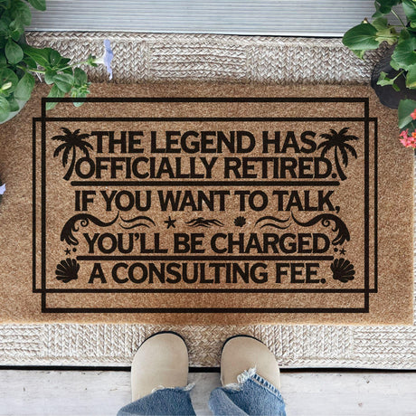 Officially Retired Doormat Gift | Beach Themed Retiring Early 2025 Gift for Men or Women