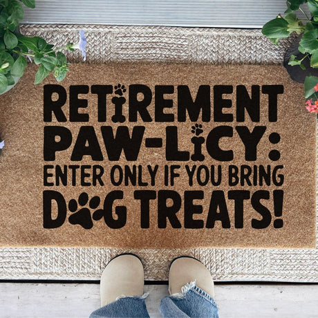 Retirement Dog Owner Gift Doormat for Front Door Funny Home Decor Hilarious Retiring Dog Lover Outside Door Rug for the House