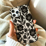 Iphone 16 Case Contrast Floral Design