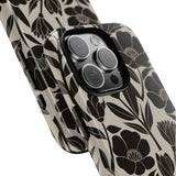 Iphone 16 Case Black and White Floral Design Iphone 15 Contrast Iphone Pro Max 13 14 Tough Case 8 X 10 11 12 Flowers Cell Phone Cover