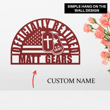 Army Retirement Gift for Him Unique Military Retirement 2025 US Army Veteran Retiring Personalized Wall Art Sign Home Decor Custom Name