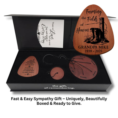 Fathers Day Sympathy Gift for Dad Cowboy Boots Tribute Farming Heavens Fields Grandpa Remembrance