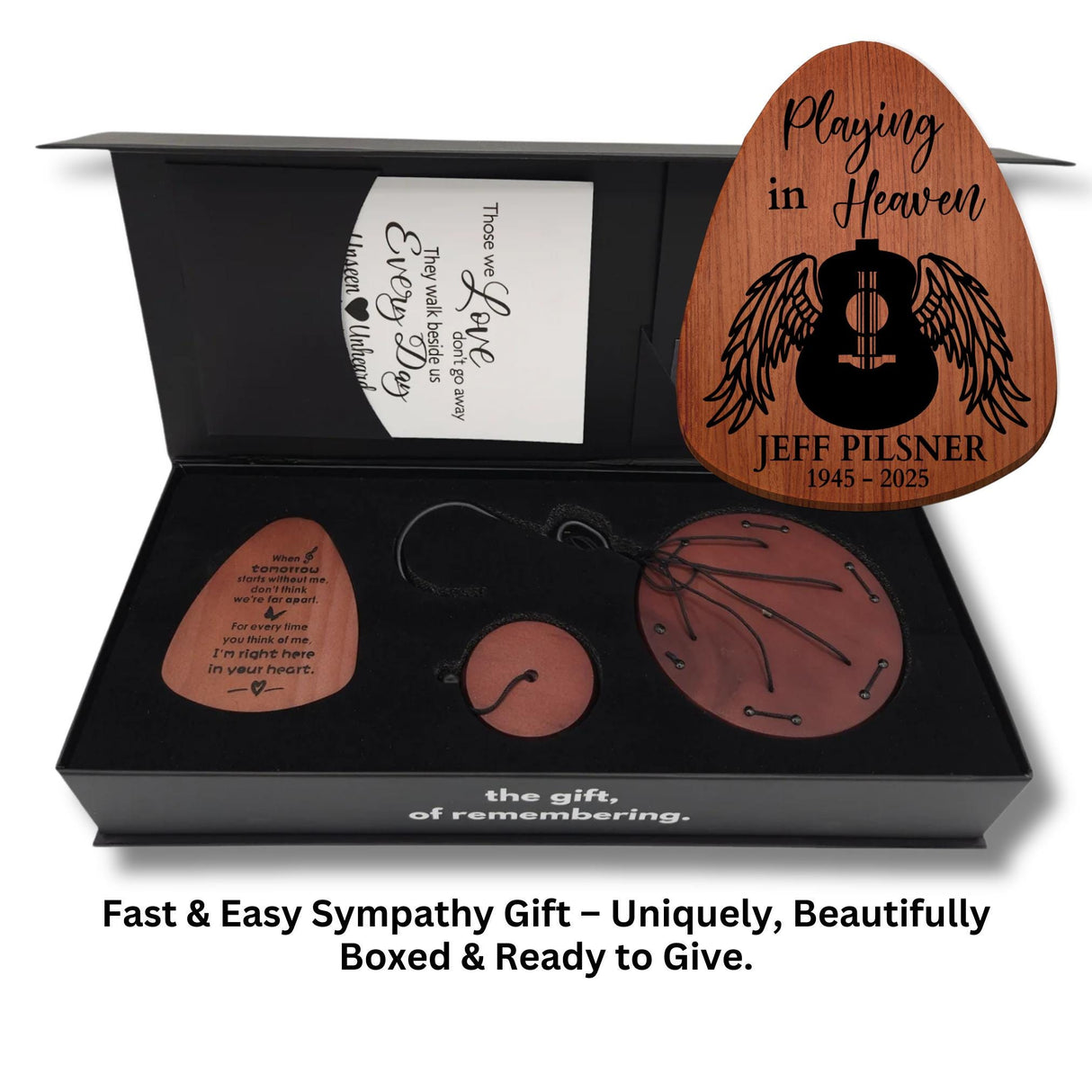Personalized Acoustic Guitar Wind Chime Memorial Comfort Gift Box Loss of Guitar Player Sympathy Gift Fathers Day Memorial Care Package