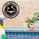God Bless Our Pool Metal Sign Personalized Family Poolside Wall Decor Christian Outdoor Patio Gift Beach-House Steel Art