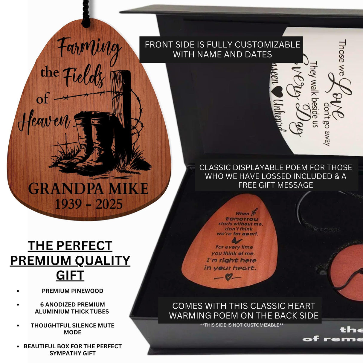 Fathers Day Sympathy Gift for Dad Cowboy Boots Tribute Farming Heavens Fields Grandpa Remembrance