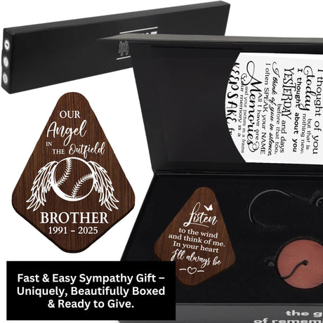 Personalized Loss of Son Tribute Large 55 Inch Outdoor Wind Chime Gift Box