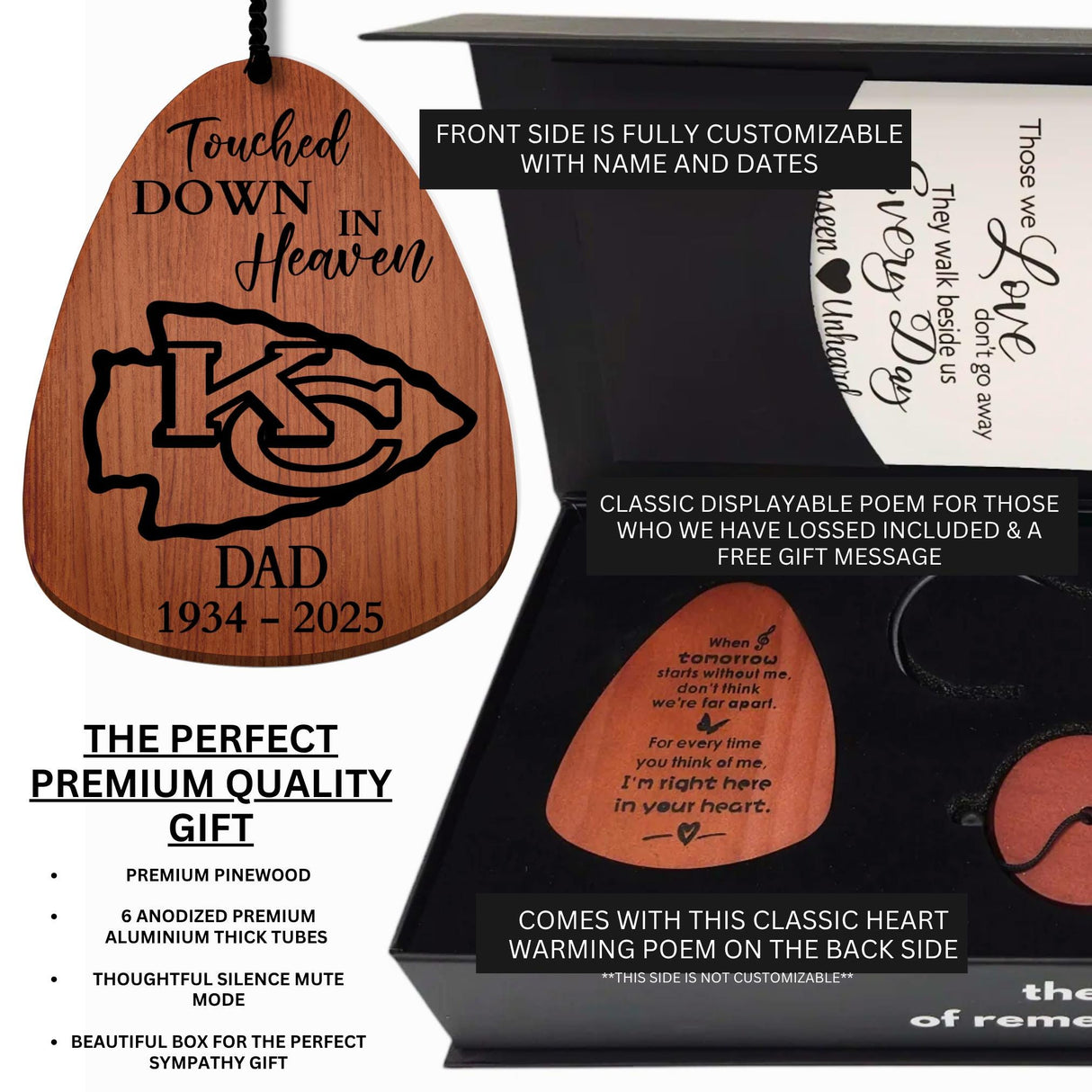 Football Grief Gift Dad Loss Father Remembrance Wooden
