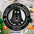 Halloween Front Door Decor Home Sweet Spooky Home Metal Sign Personalized Halloween Ghost Family Last Name Hanging Metal Wall Art Outdoor