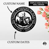 Hunter & Fishing Memorial Sign – Personalized Outdoor Wall Tribute Outdoor Deer Fish Gift Dad Sympathy Gift for Loss