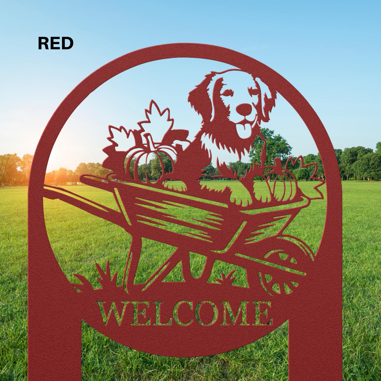 Outdoor Autumn Decor Dog Pumpkin Welcome Sign Yard Stake Fall Decorations