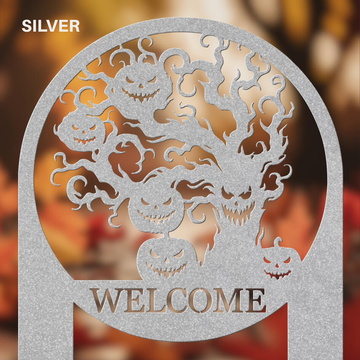 Pumpkin Welcome Sign Yard Staked Outdoor Fall Decor Autumn Spooky Decorations