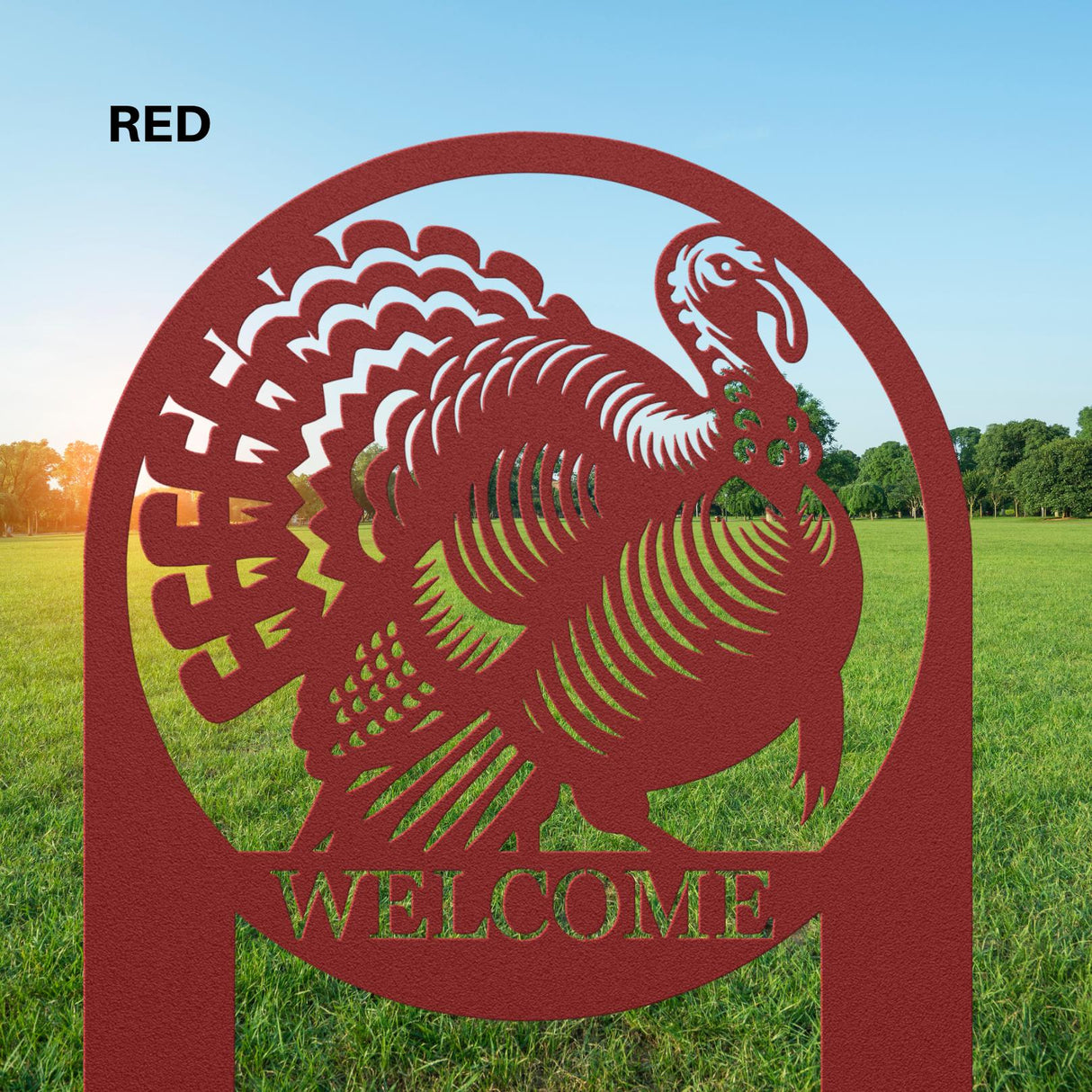 Turkey Welcome Sign Thanksgiving Outdoor Metal Lawn Decor