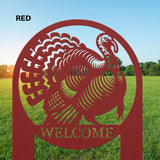 Turkey Welcome Sign Thanksgiving Outdoor Metal Lawn Decor